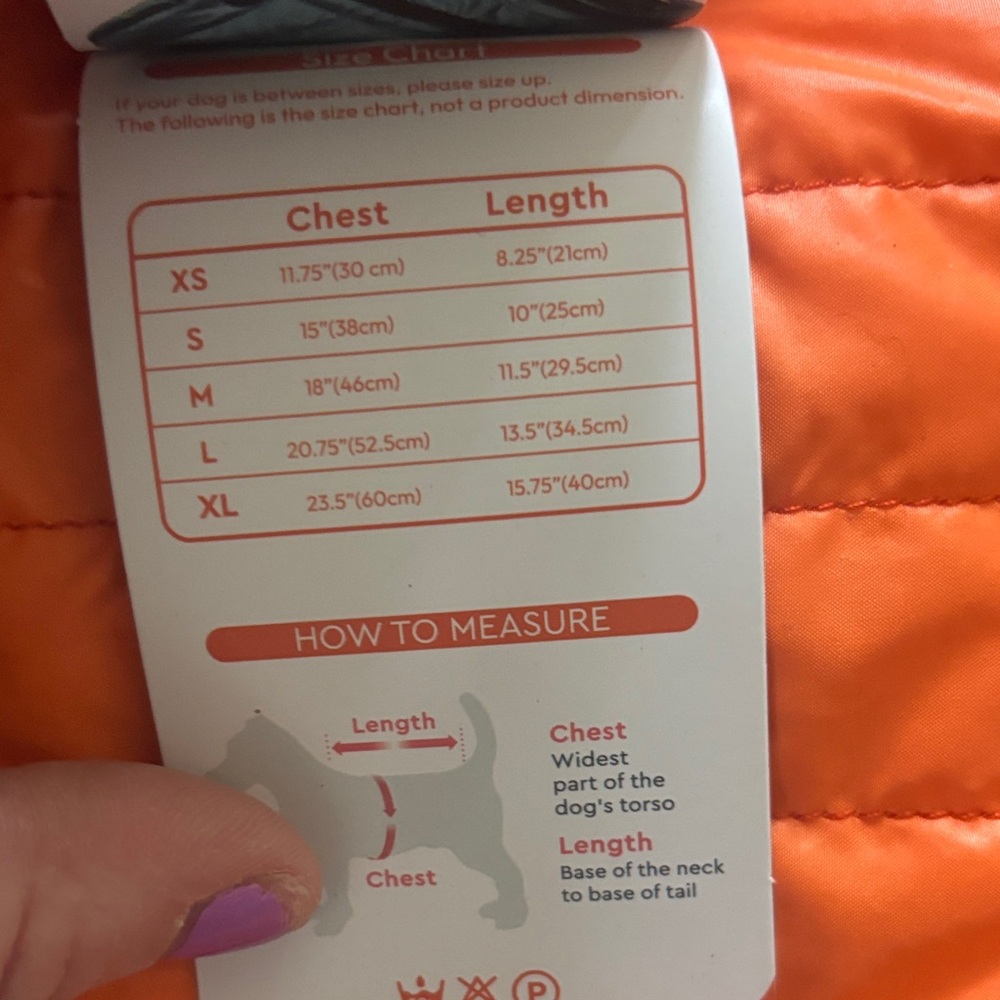 Dog Orange Puffer Vest with D-Ring Harness Loop - Picture 2 of 5